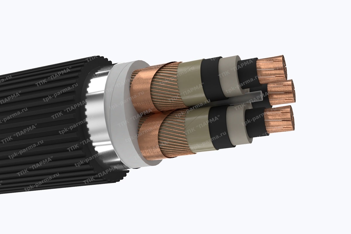 Фотография провода Кабель ПвПу2г 3х300/120 - 20кВ